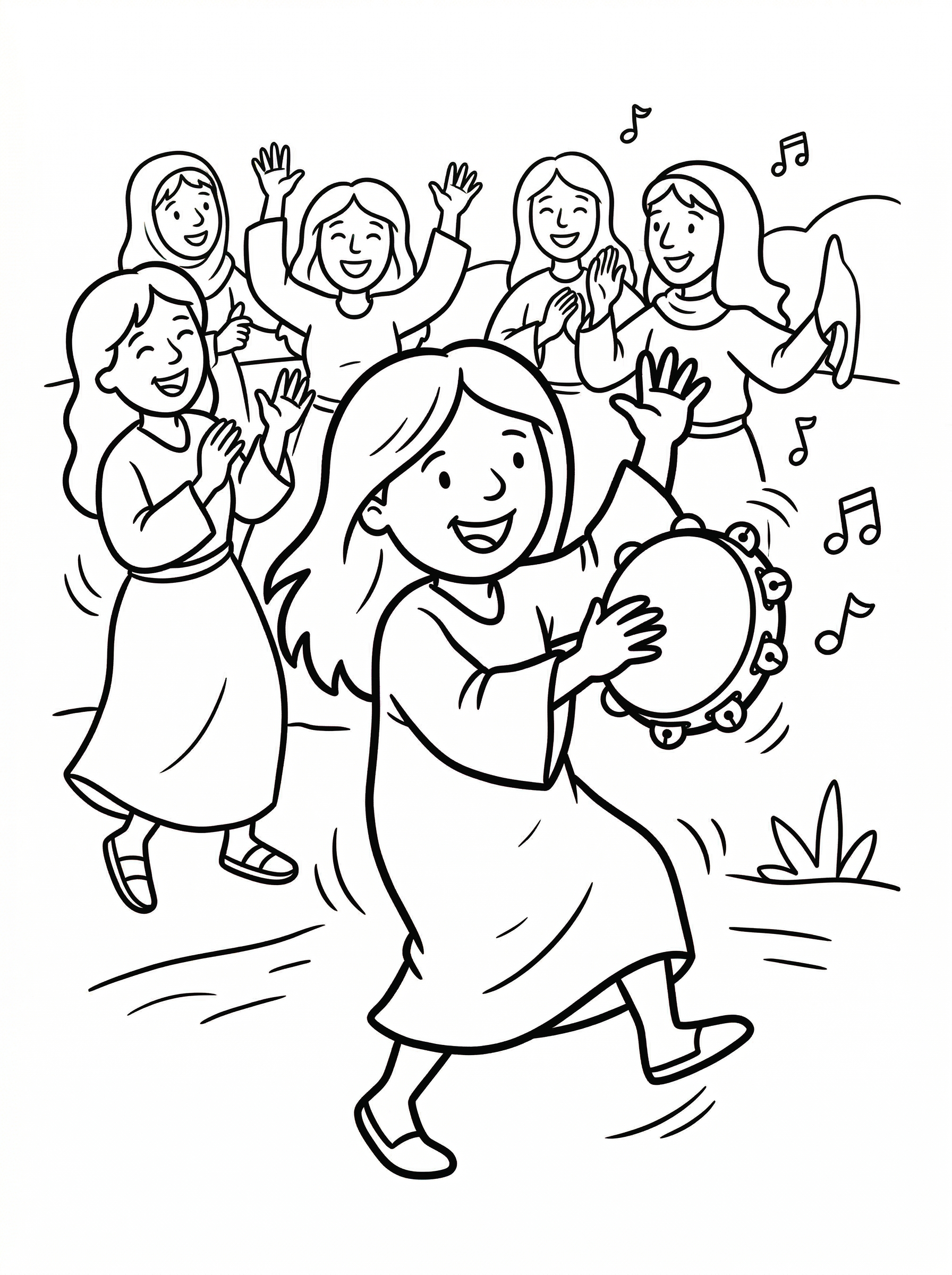 Miriam dancing with tambourine