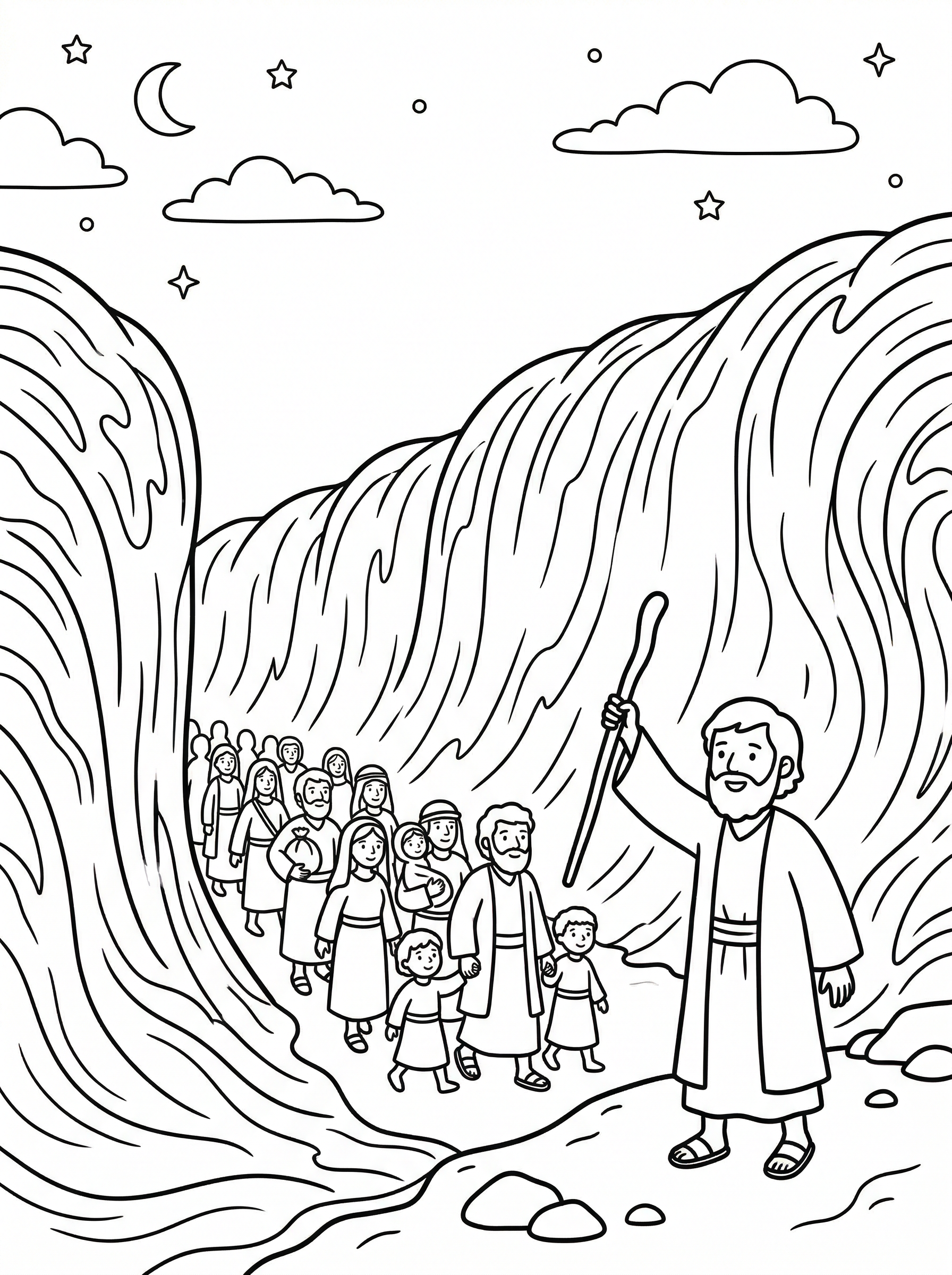 Moses parting the Red Sea